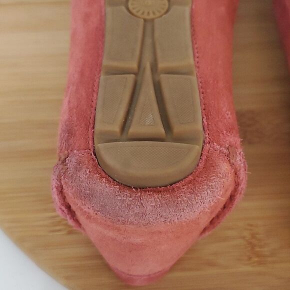 UGG Women's Flores Flat Pink Suede Driving Loafer Shoes Size 7- 1099877 - Picture 9 of 13